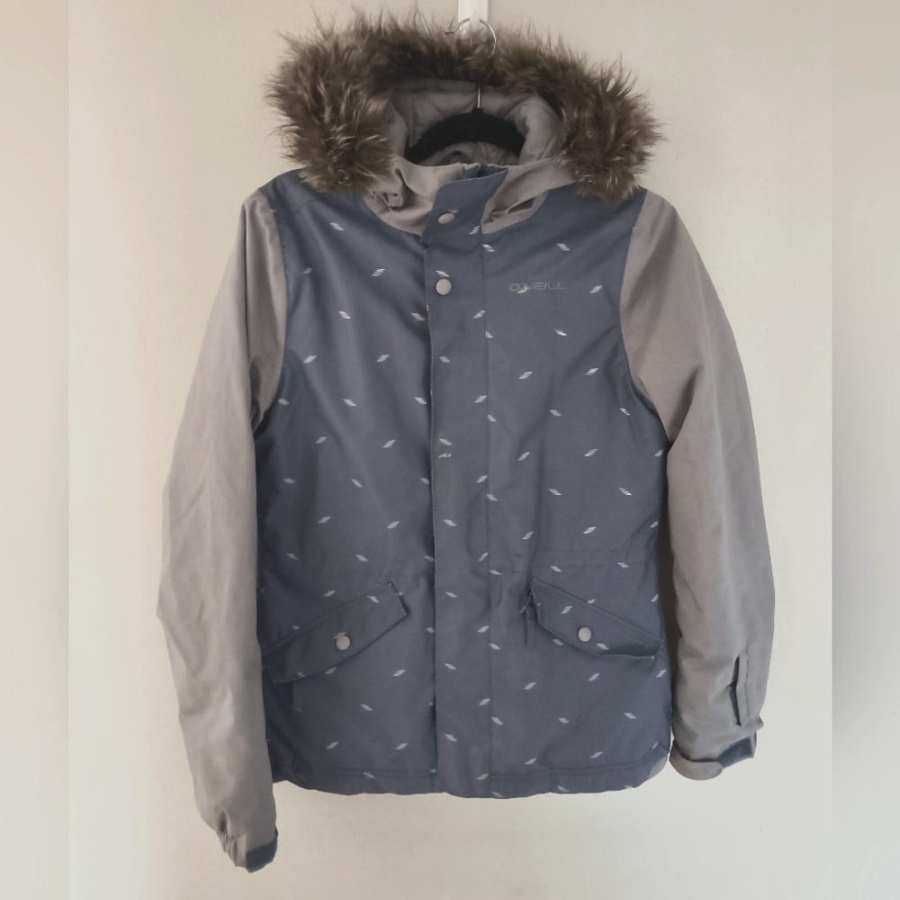 O'Neill Blue Grey Winter Ski Jacket Kids 14